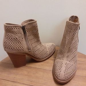 Esprit KAY Faux Suede Perforated Block Heel Bootie